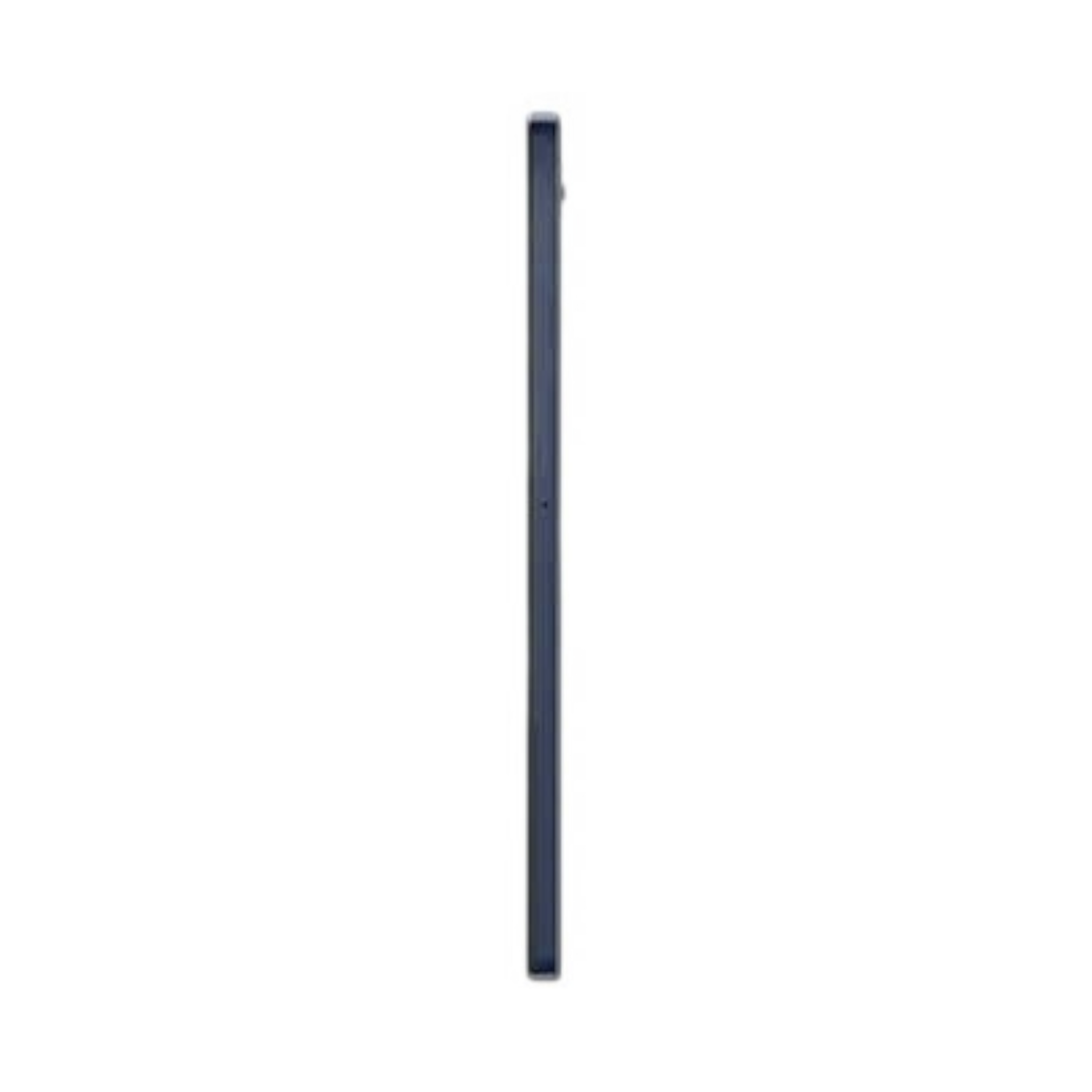 Side profile of the slim OBtech Samsung Galaxy Tab A9 LTE tablet showing its compact metal design on black background