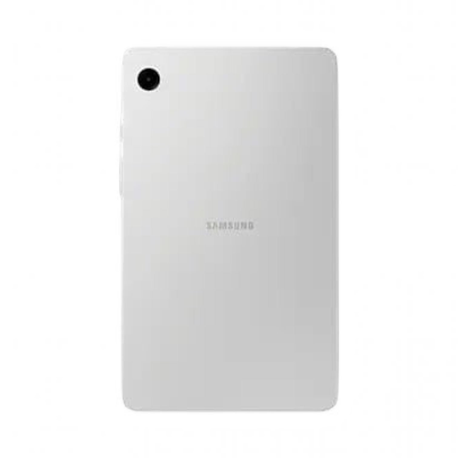 OBtech Samsung Galaxy Tab A9 LTE silver tablet back view showing the camera lens and slim metal design