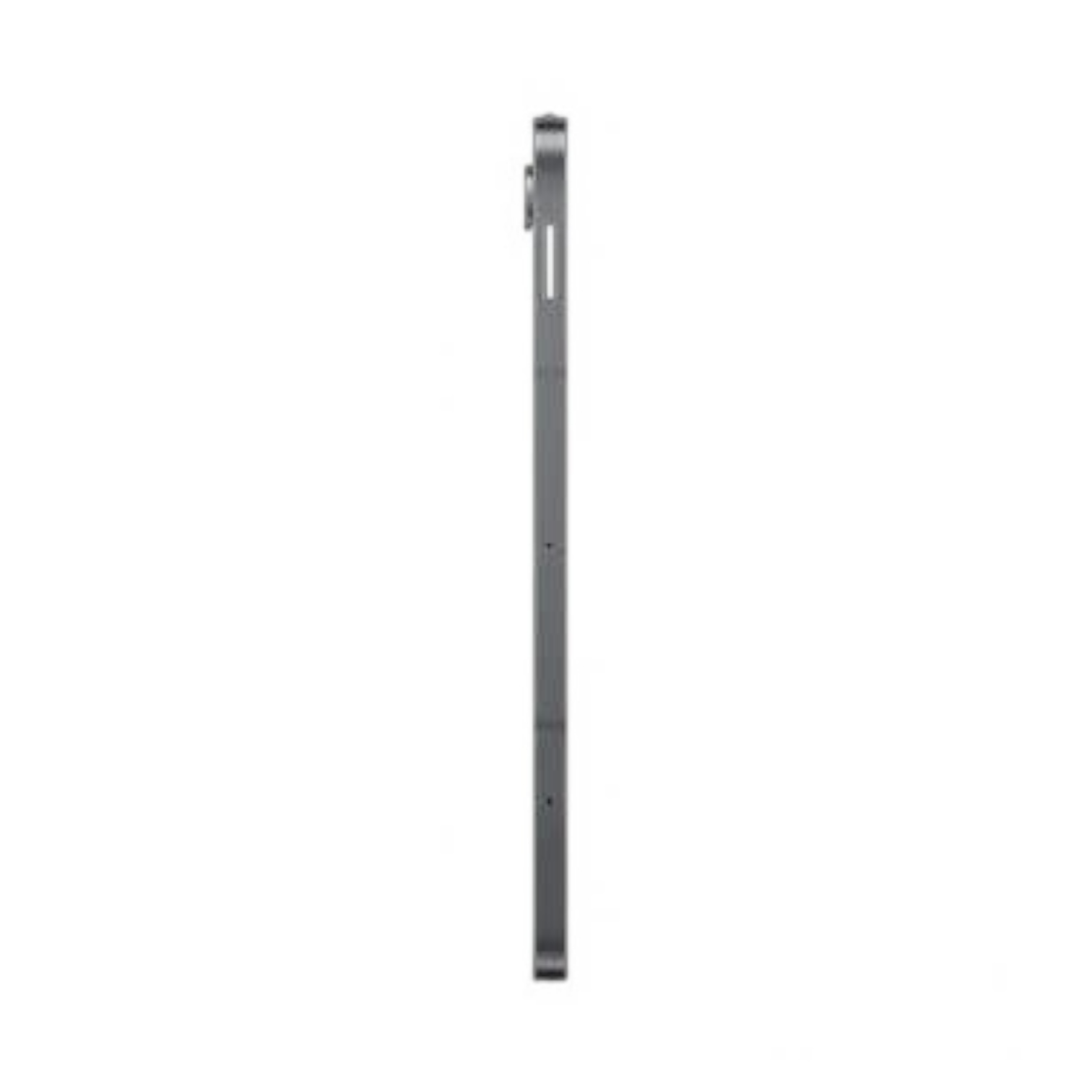 Side profile of the slim Samsung Galaxy Tab S10 Lite tablet in grey from OBtech, showing camera and button placement.