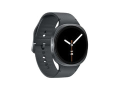 OBtech Samsung Galaxy Watch8 44mm smartwatch in dark grey with a vibrant Super AMOLED display and silicone strap.