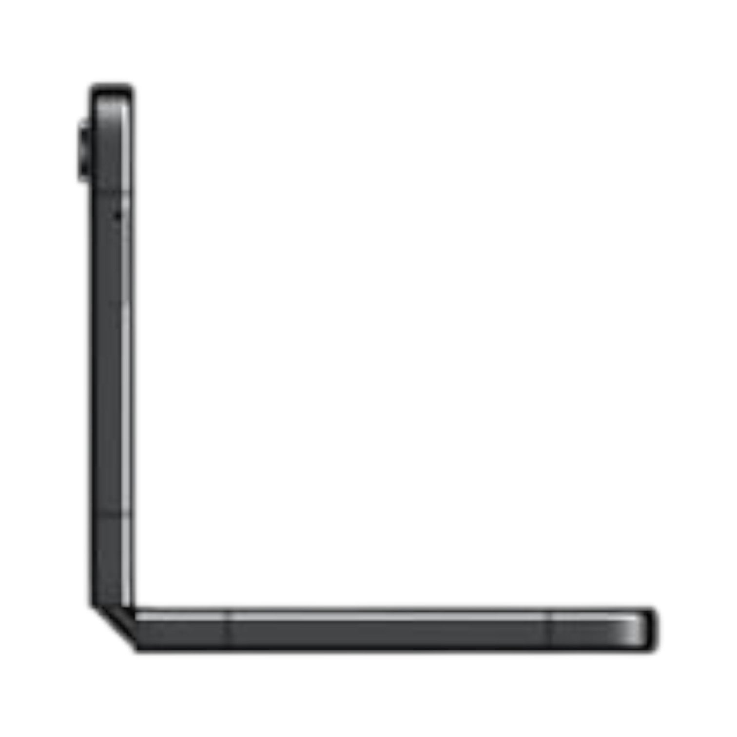 OBtech Samsung Galaxy Z Flip5 foldable smartphone in a half-folded L-shape, side profile view.