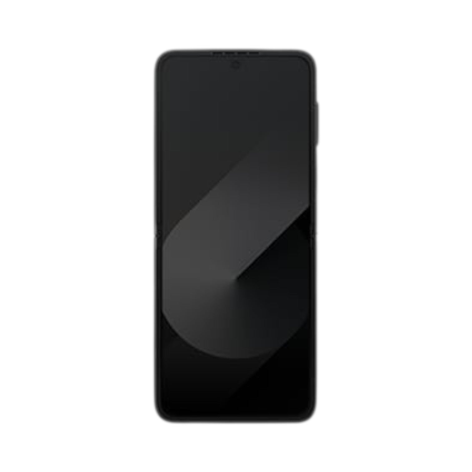 OBtech Samsung Galaxy Z Flip6 foldable smartphone in black with a sleek, compact design and large internal display.