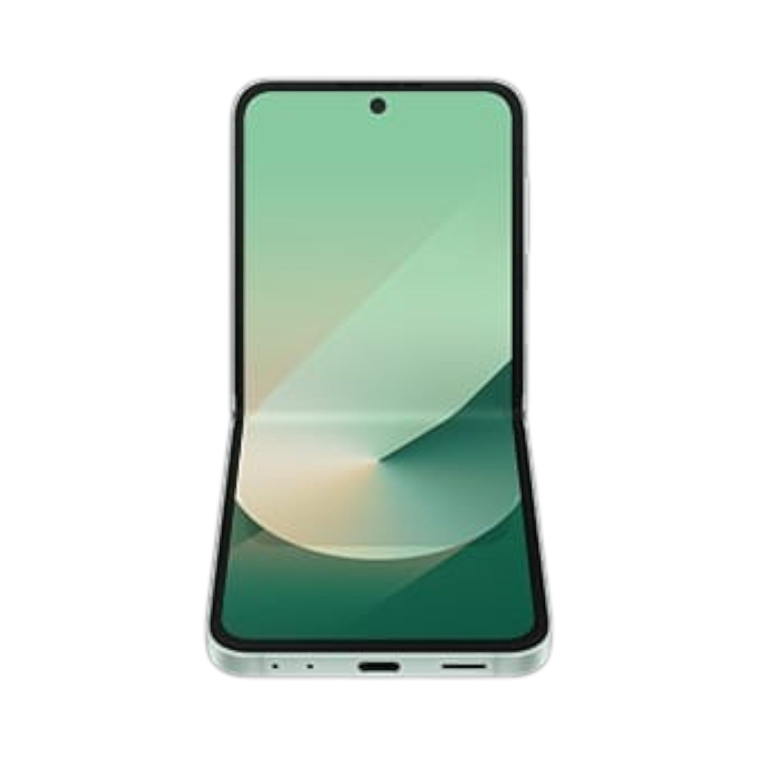 OBtech Samsung Galaxy Z Flip6 foldable smartphone with a vibrant green 6.7-inch Dynamic AMOLED display.