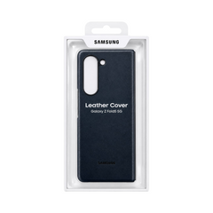 OBtech premium navy blue leather cover for Samsung Galaxy Z Fold 5 5G in original retail packaging
