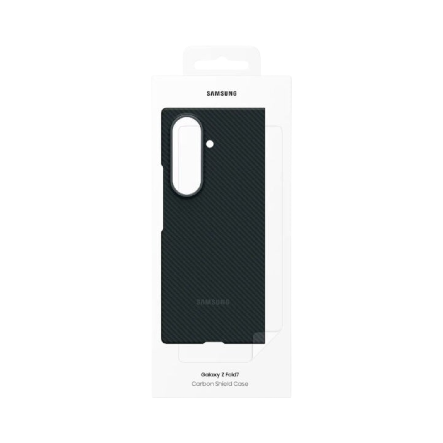 OBtech official Samsung Galaxy Z Fold 7 5G Carbon Shield cover in black with a textured carbon fiber finish.