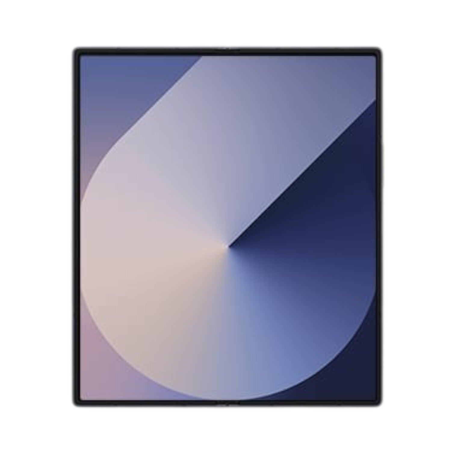 OBtech Samsung Galaxy Z Fold6 unfolded with a vibrant 7.6-inch Dynamic AMOLED 2X display showing abstract blue graphics.
