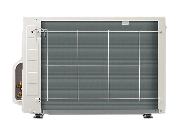 OBtech Samsung digital inverter air conditioner outdoor unit with white metal casing and grey cooling fins