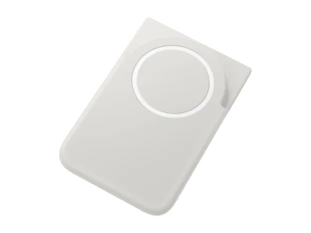 OBtech Samsung Magnet Wireless Battery Pack in white with a slim, portable design and magnetic charging ring.