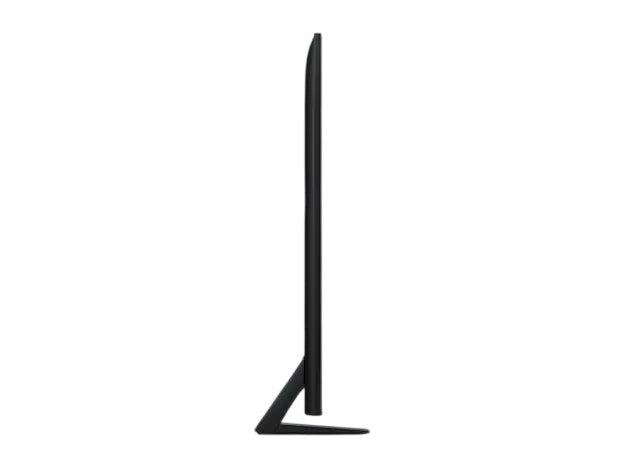 OBtech Samsung 75 inch Neo QLED 4K smart TV side profile showing ultra-slim bezel and sleek stand design