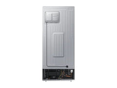 Rear view of the OBtech Samsung 540L top mounted freezer refrigerator showing the metal casing and cooling components