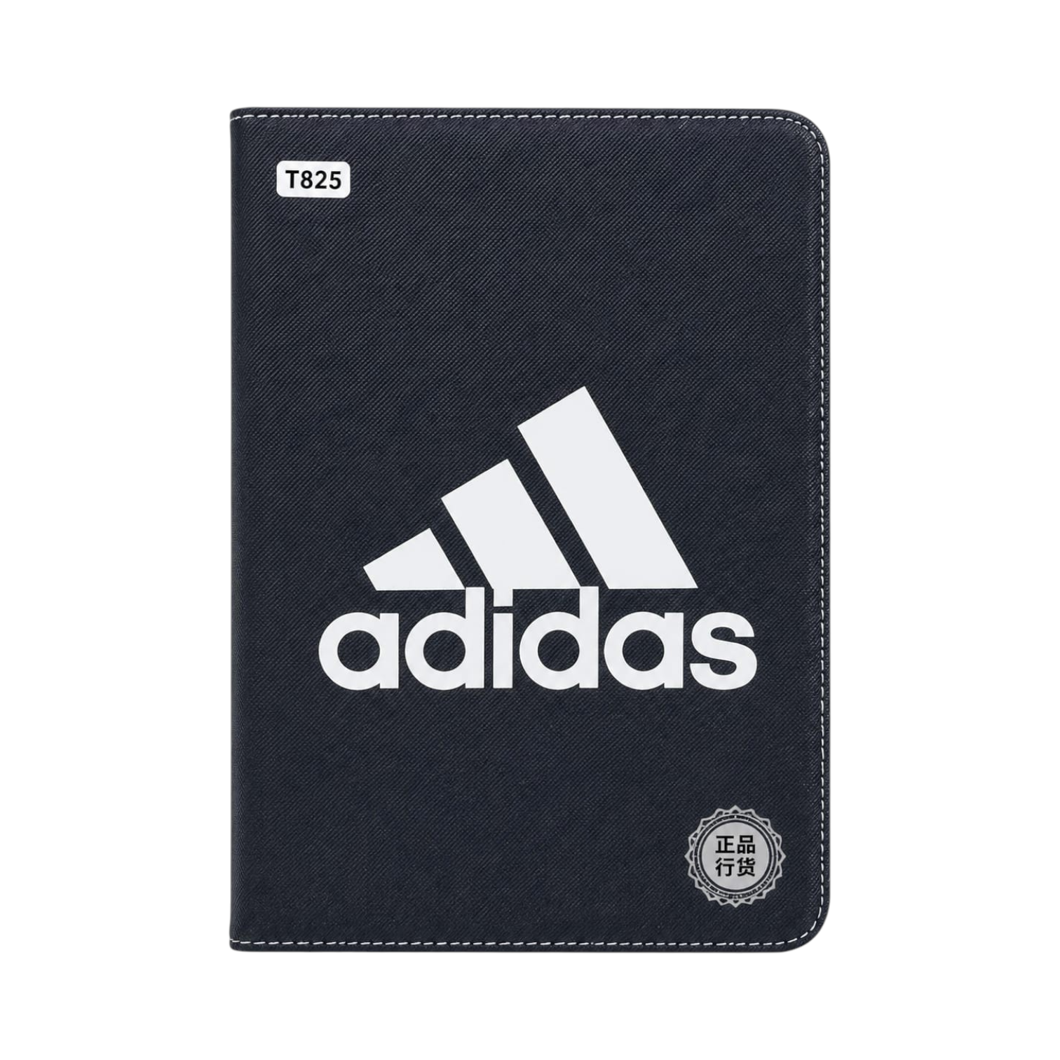 OBtech Hu Ang black Samsung T825 tablet book cover with white adidas logo and textured finish