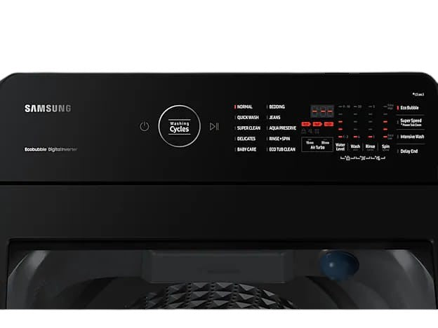 OBtech Samsung 13Kg top-load washer control panel with LED display and Eco bubble technology settings