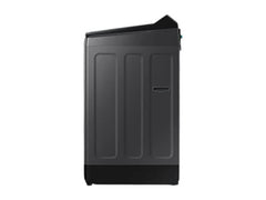 Side view of the OBtech Samsung 17kg top load washing machine in dark gray with a sleek modern design.