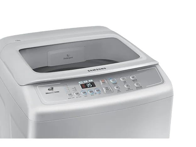 OBtech Samsung 7kg top-load washing machine with Eco bubble technology and digital control panel