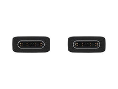 OBtech Samsung USB-C to USB-C cable connectors showing the reversible design and gold-plated pins on a black background