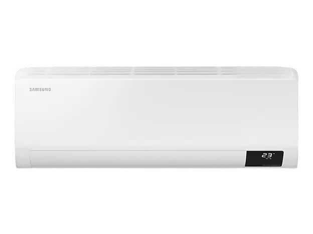 OBtech Samsung wall-mount air conditioner with digital inverter technology and a sleek white finish.