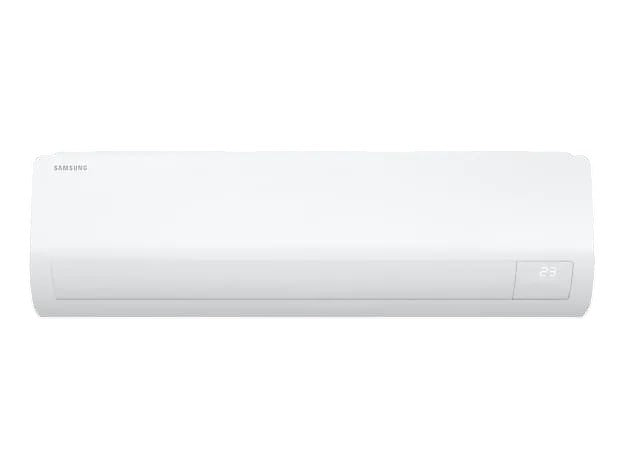 OBtech Samsung 22,000 BTU wall-mounted digital inverter air conditioner in white with a sleek minimalist design.