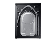 Rear view of the OBtech Samsung 8Kg front-load washing machine showing the power cord and water inlet hose