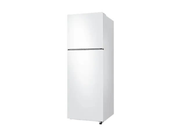 OBtech Samsung 348L top mounted freezer refrigerator in white with SpaceMax technology and sleek modern design