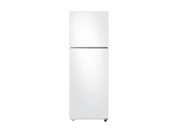 OBtech Samsung 304L top mounted freezer refrigerator in white with SpaceMax technology and modern minimalist design