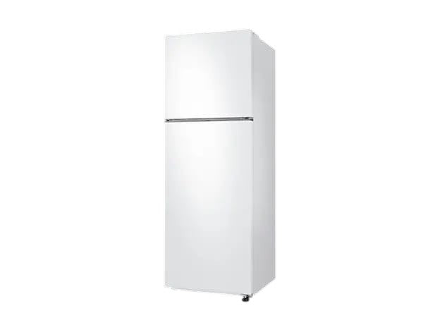OBtech Samsung 304L top mounted freezer refrigerator in white with SpaceMax technology and modern minimalist design