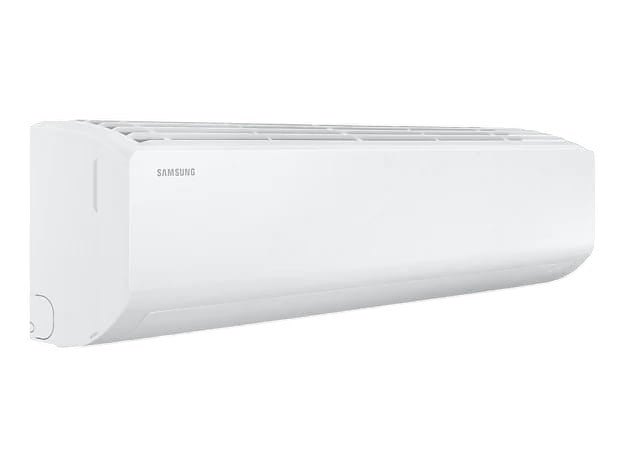 OBtech Samsung wall-mount digital inverter air conditioner in white with a sleek, modern design for large rooms.