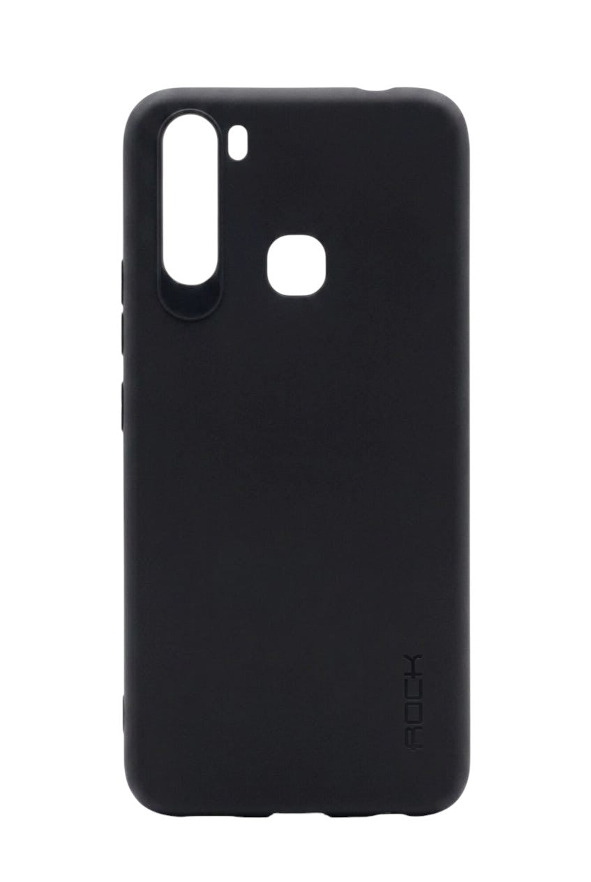 OBtech black silicone protective case for Samsung Y12 with precise cutouts for camera and fingerprint sensor