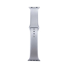 OBtech silver silicone watch strap for Apple and Galaxy watches with a minimalist pin-and-tuck closure design.