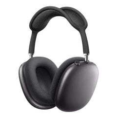 OBtech over-ear wireless headphones in space gray with a stainless steel frame and soft memory foam ear cushions.