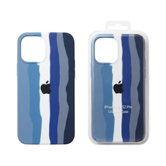 OBtech multi-color striped liquid silicone case for iPhone 12 Pro with soft microfiber lining and shock protection