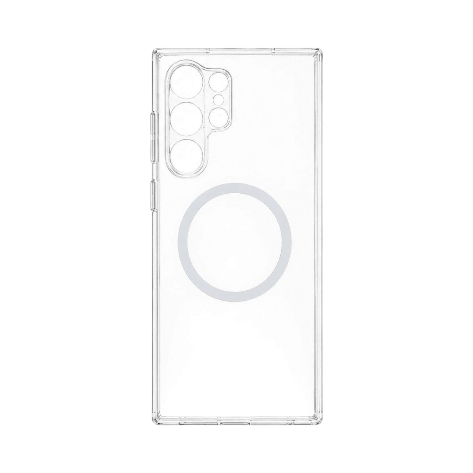 OBtech UAG transparent plastic phone cover for iPhone and Samsung with MagSafe ring and precise camera cutouts