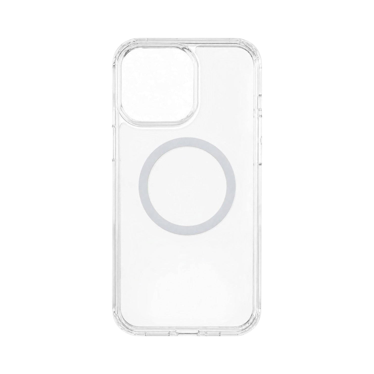 OBtech UAG transparent plastic phone case with MagSafe ring for iPhone and Samsung, showing a slim, clear design.