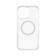 OBtech UAG transparent plastic phone case with MagSafe ring for iPhone and Samsung, showing a slim, clear design.
