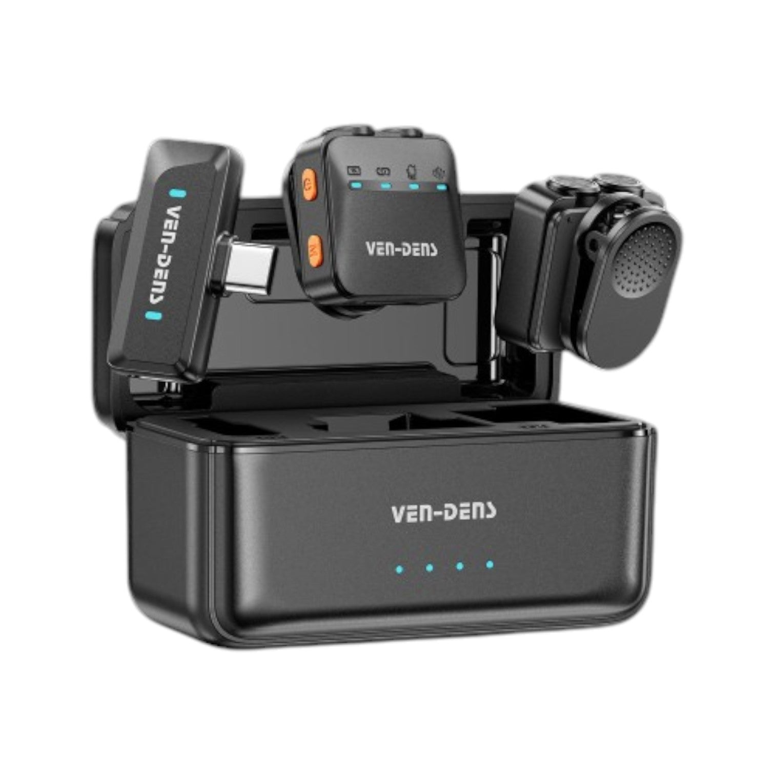 OBtech Ven-Dens VD-MIC028 dual wireless microphone system with charging case for professional audio recording