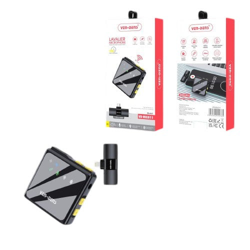 OBtech Ven-Dens VD-MIC011 wireless lavalier microphone with Type-C receiver and retail packaging