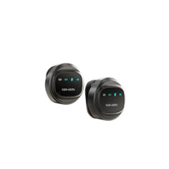 OBtech Ven-Dens VD-MIC021 compact black wireless microphone set with LED status indicators for clear audio recording.
