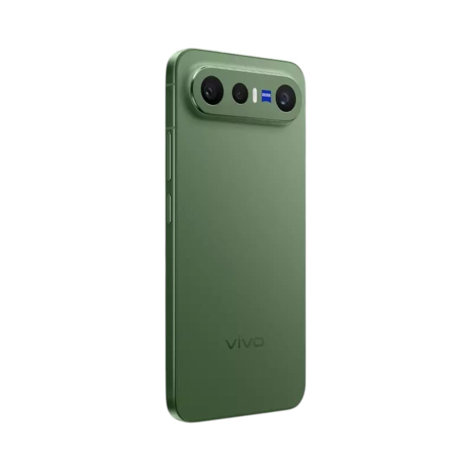 OBtech vivo X300 FE smartphone in olive green with a triple camera system and ZEISS branding on the rear panel