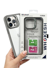 OBtech Whokesh transparent hard PC iPhone case in retail packaging with screen cleaning wipes included