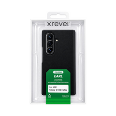 OBtech x-Level Folding Earl black leather protective case for Samsung Galaxy Z Fold 7 and 8 Ultra in retail packaging