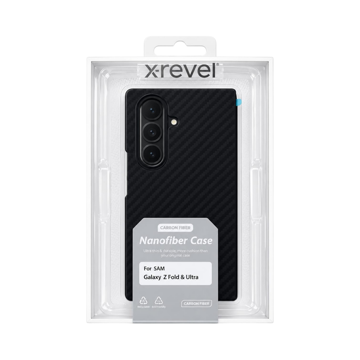 OBtech x-Level black monofiber protective case for Samsung Galaxy Z Fold 8 Ultra in retail packaging