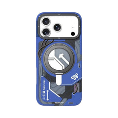 OBtech YOUNGKIT blue tech-inspired protective case for iPhone 17 Pro Max with magnetic charging ring