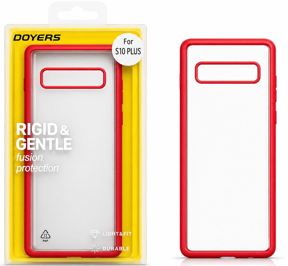 Samsung S10 Series Transparent Case with Multi Color Borders