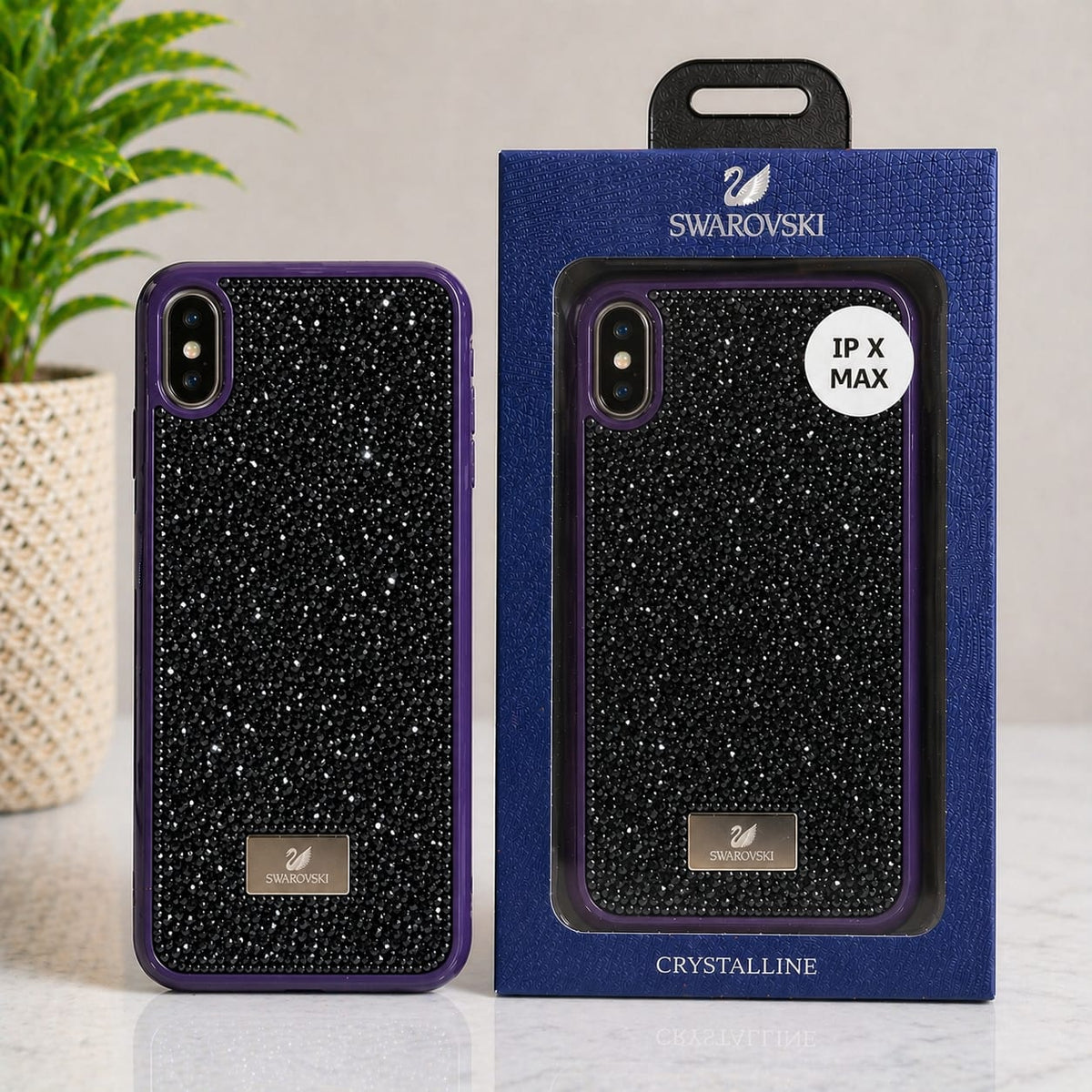 iPhone XS Max black color glitter cover